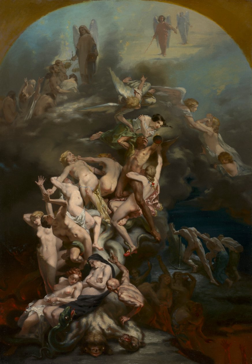 Taivas ja helvetti, c. 1850. tekijältä Octave Tassaert