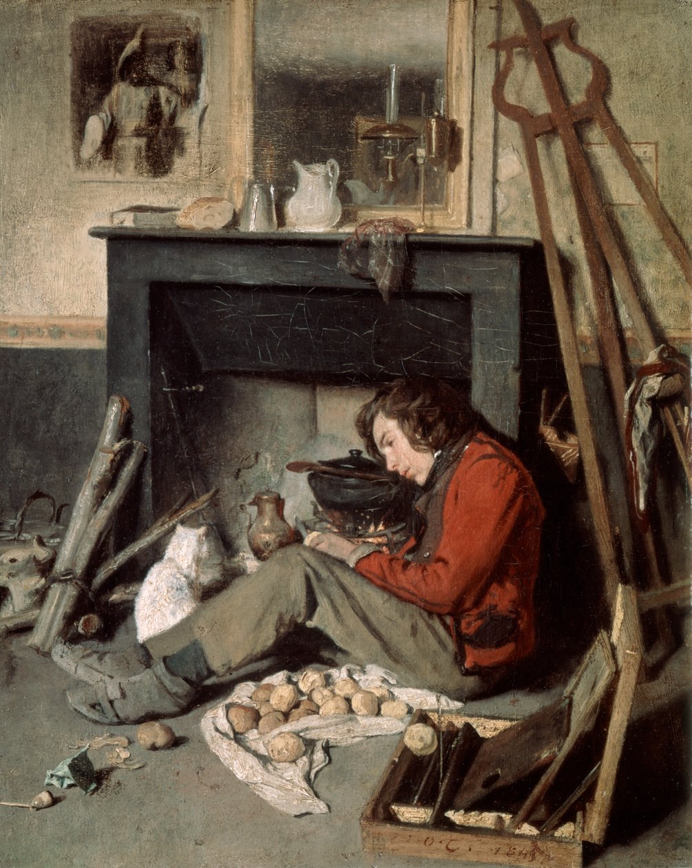 Studion sisustus, 1845. tekijältä Octave Tassaert