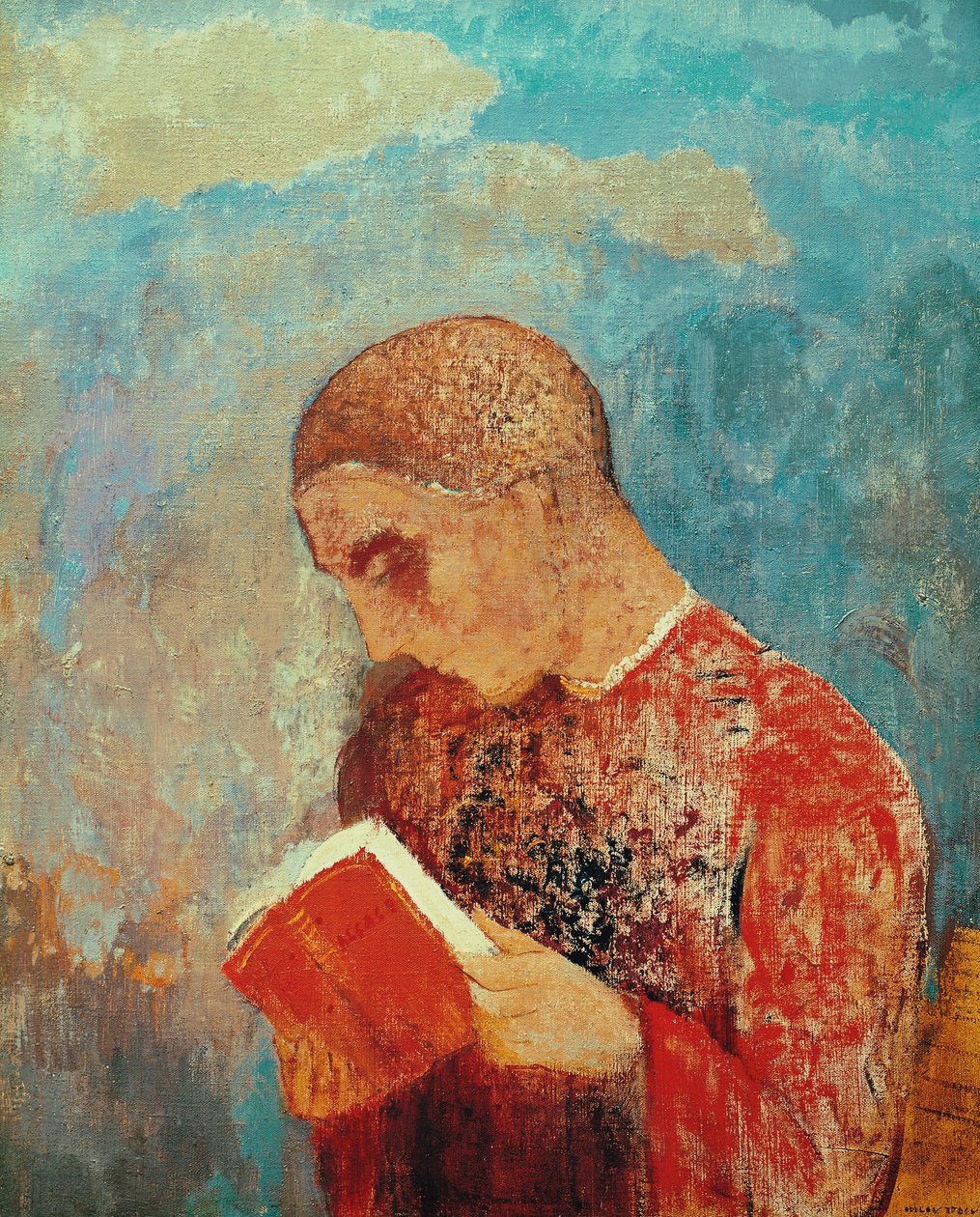 Alsace tai Monk Reading, n. 1914 tekijältä Odilon Redon