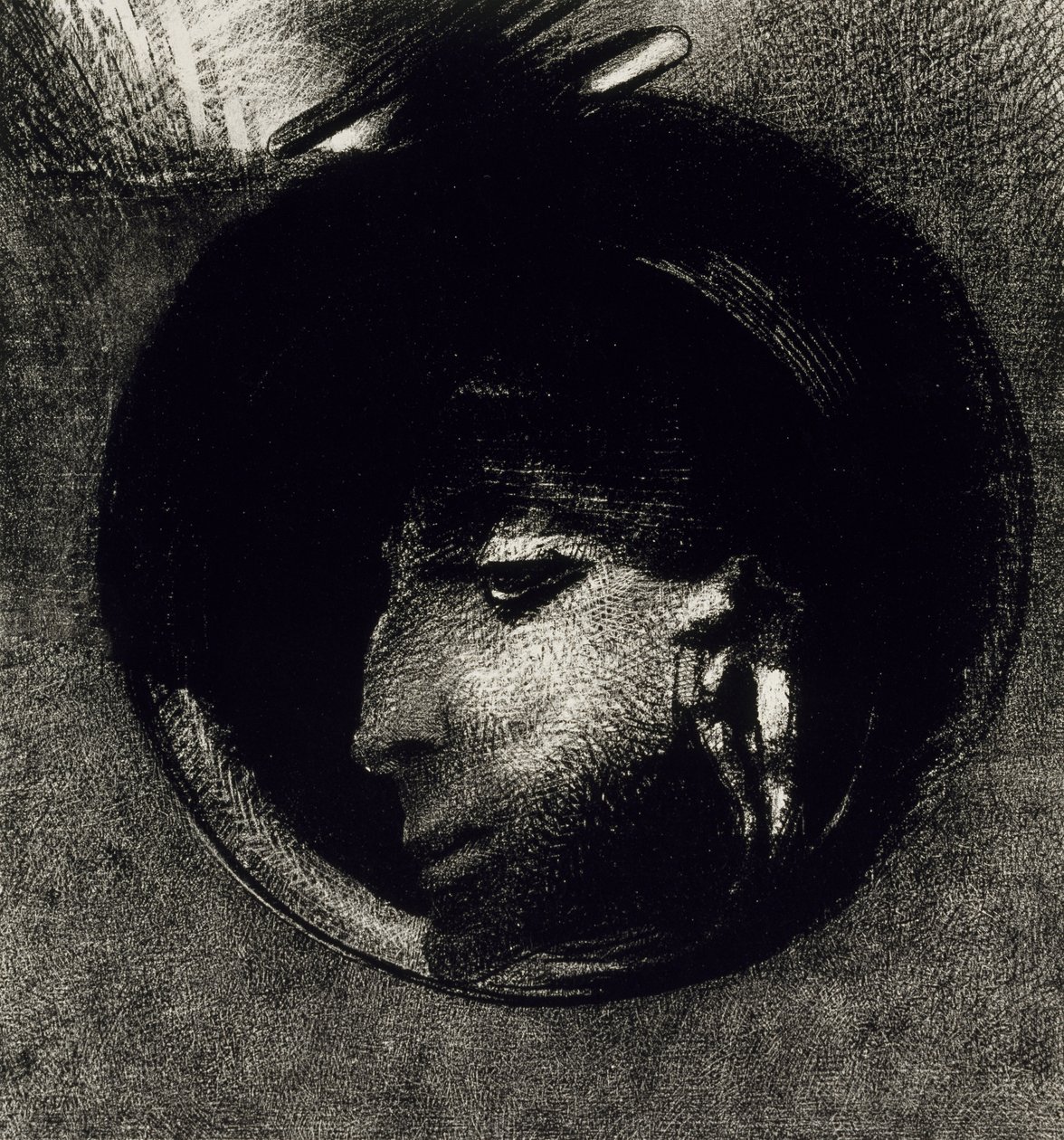 Cellule Auriculaire, 1893 (litho kiinaapplikointipaperille) tekijältä Odilon Redon