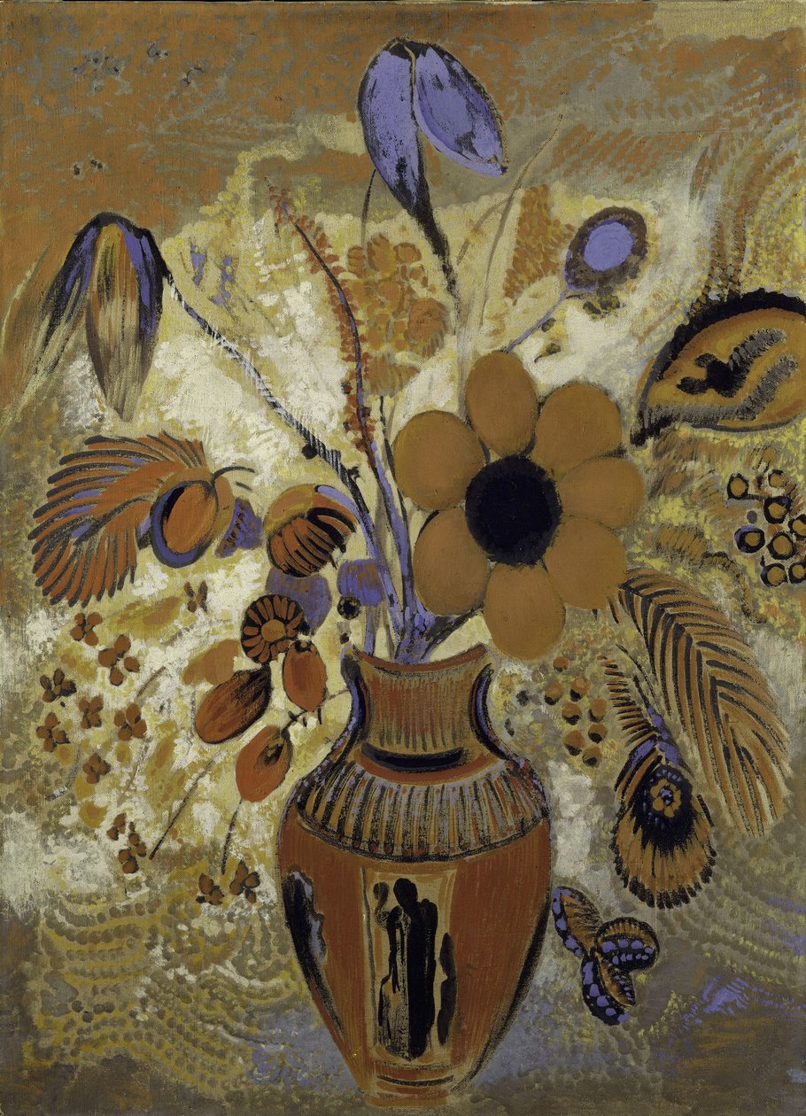 Etruskimaljakko kukilla, 1900-10 tekijältä Odilon Redon