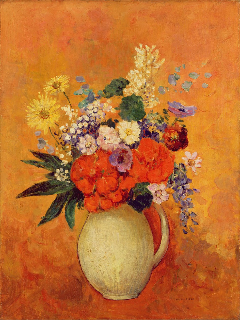 Kukat, 1910 tekijältä Odilon Redon