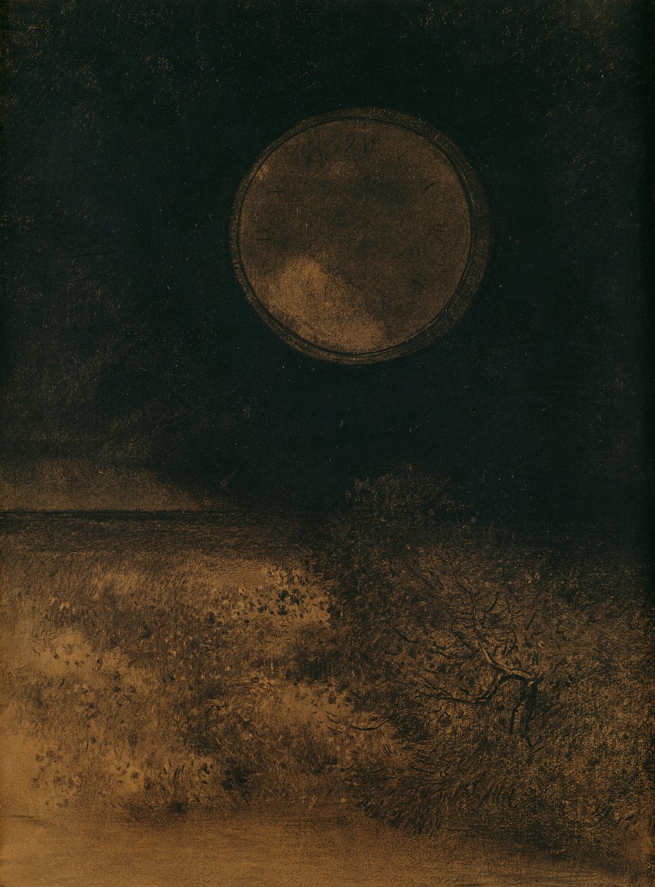 La Sphere (Globe), 1890-5 (kohl- ja seepiapesu paperilla) tekijältä Odilon Redon