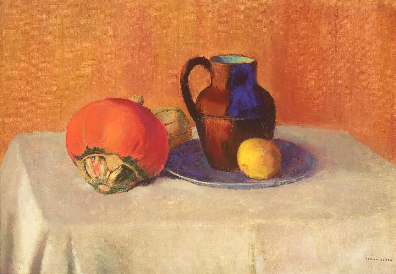Asetelma kannun kanssa, n. 1901-03 tekijältä Odilon Redon