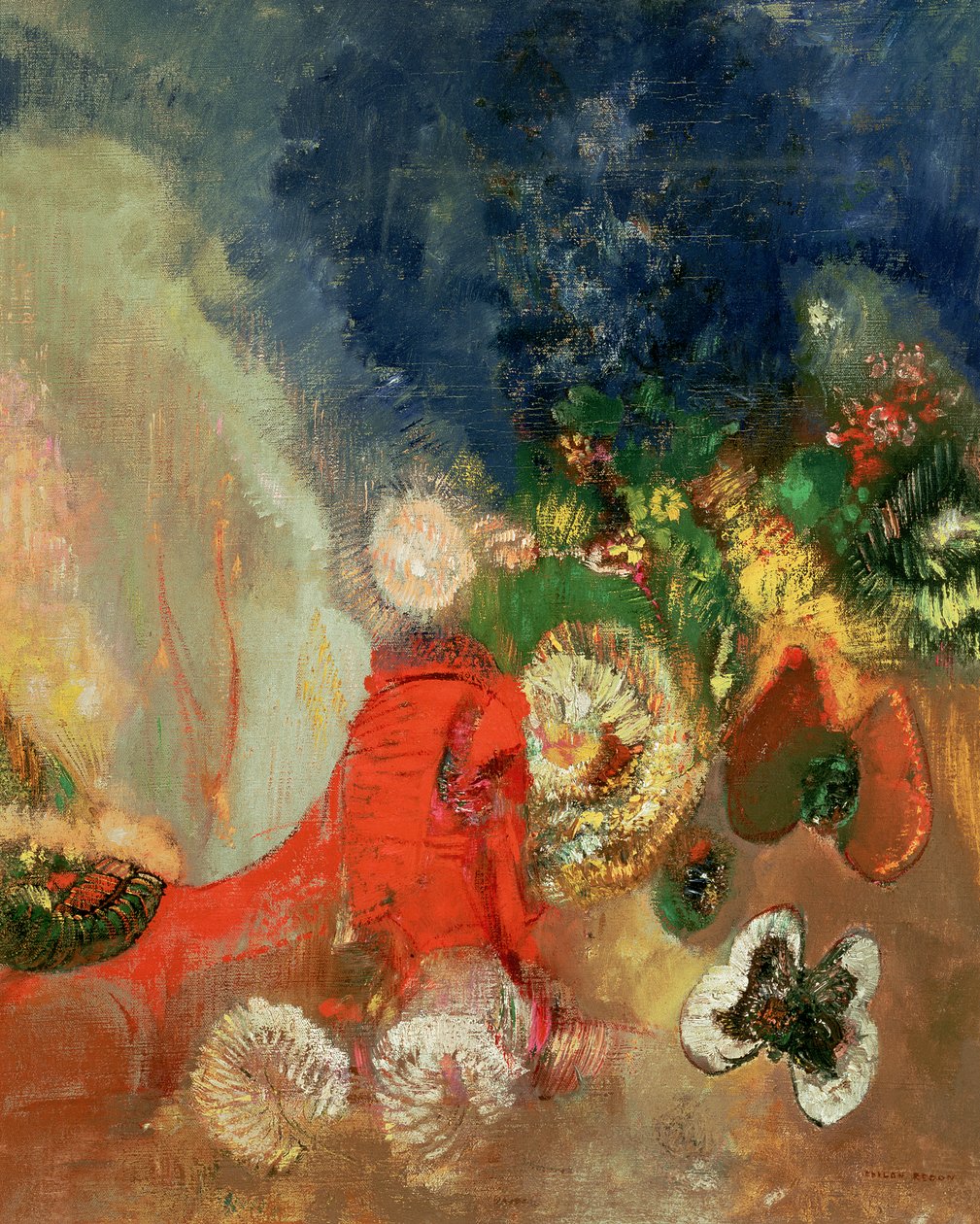 Punainen sfinksi, n. 1912 tekijältä Odilon Redon