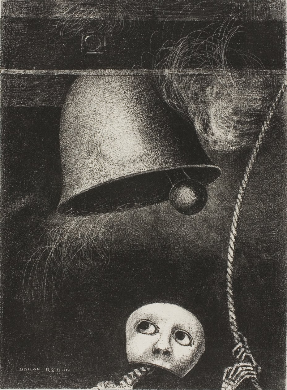 A Mask Sounds the Funeral Knell, levy kolme Edgar Poelle tekijältä Odilon Redon