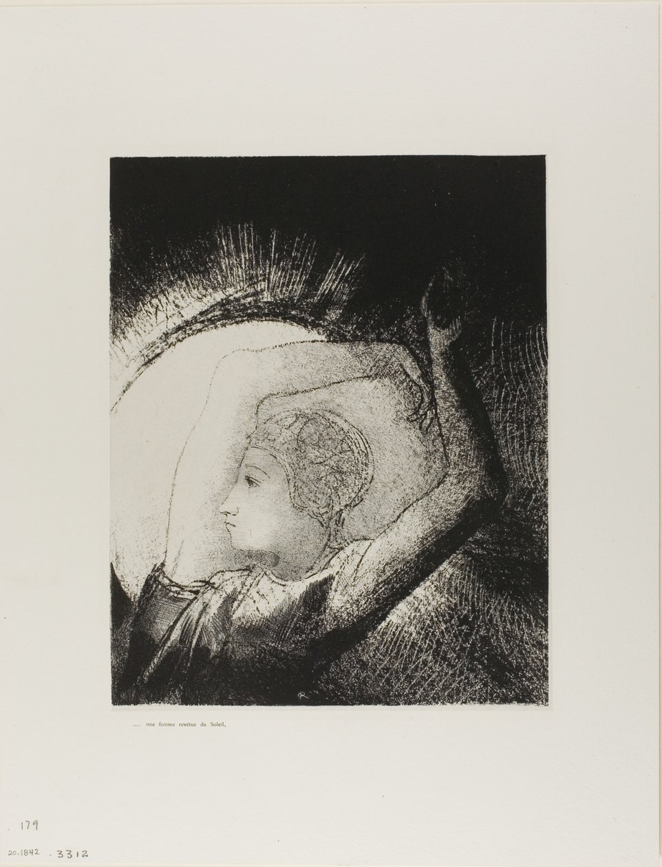 Una dona vestida de sol, làmina 6 de 12 finlandès tekijältä Odilon Redon