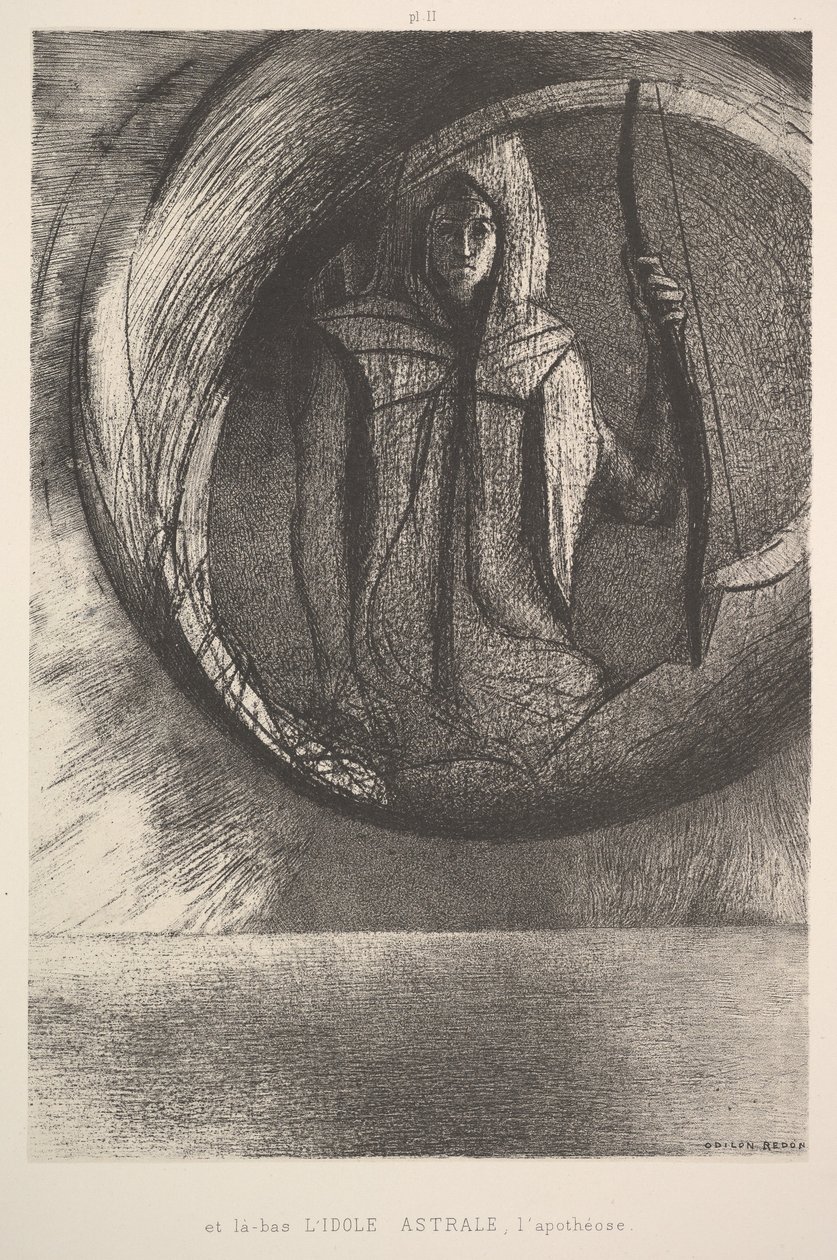 Ja tuolla, Astral Idol, Apotheosis, 1891. tekijältä Odilon Redon