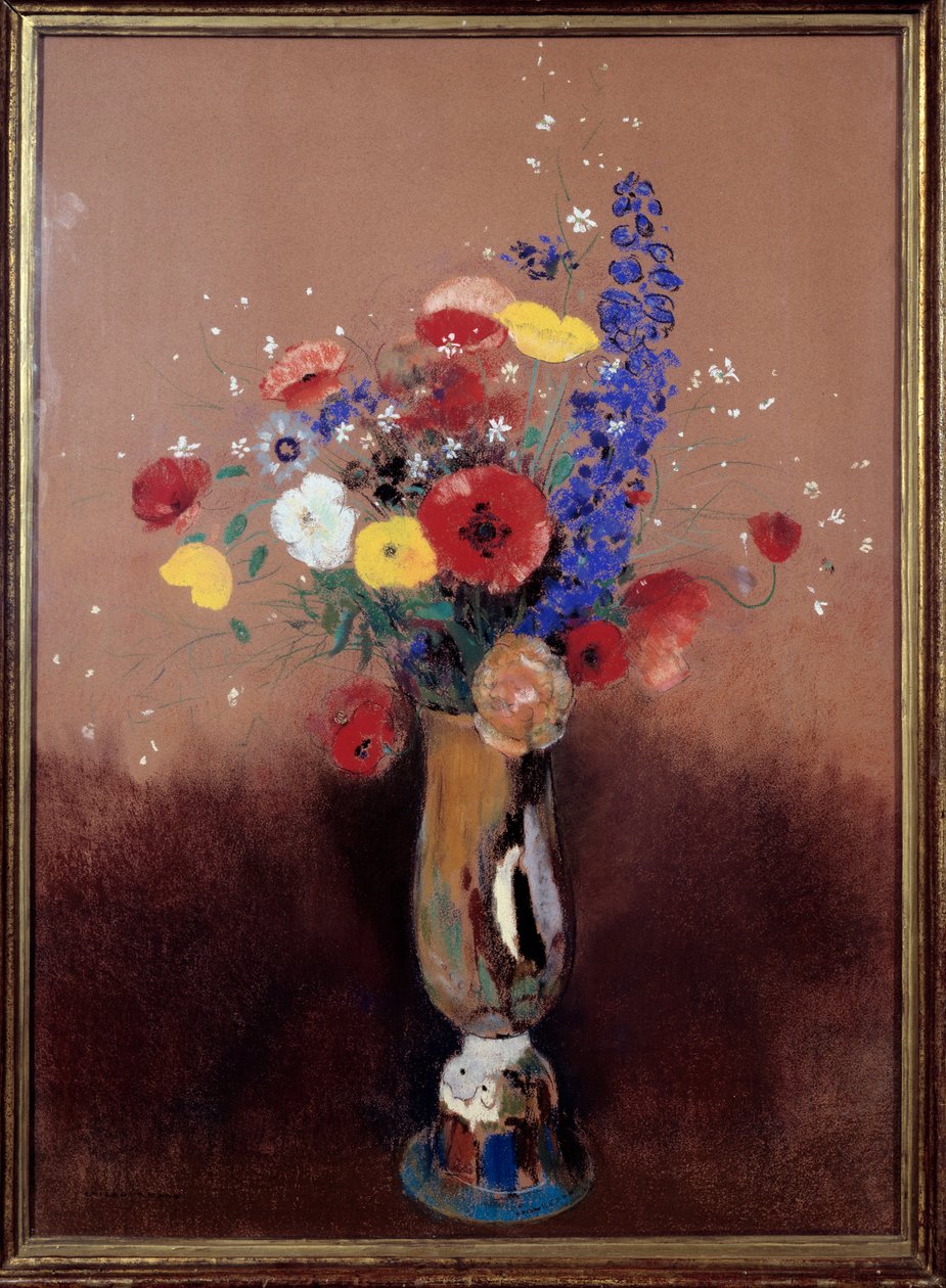 Kukkakimppu pellolta. Odilon Redonin (1840-1916) maalaus tekijältä Odilon Redon