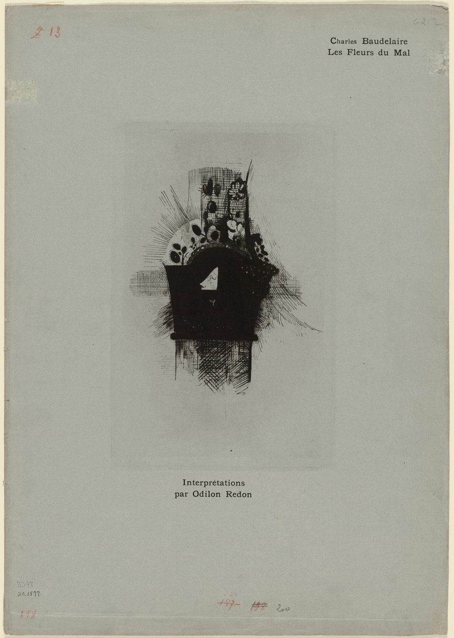 Les Fleurs du Malin kansi/etukappale, levy 1/9 tekijältä Odilon Redon