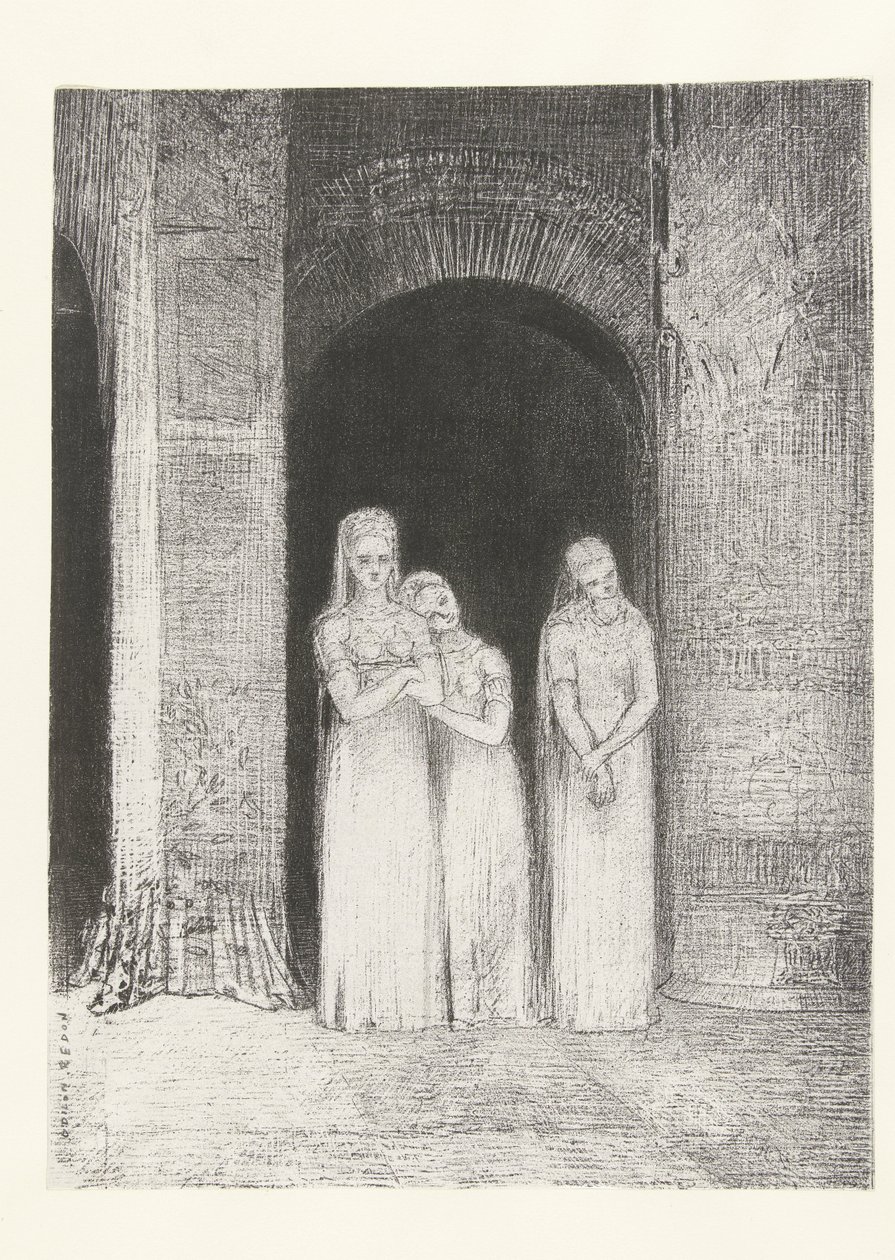 Papittaret olivat varuillaan Papittaret odottivat La Nuit (sarjan nimi) The Night (sarjan nimi) tekijältä Odilon Redon
