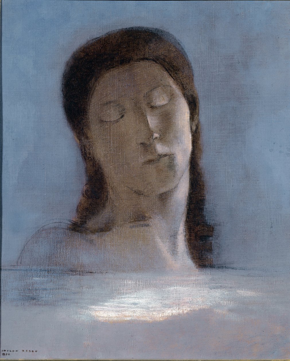 Silmät kiinni - öljy pahville tekijältä Odilon Redon
