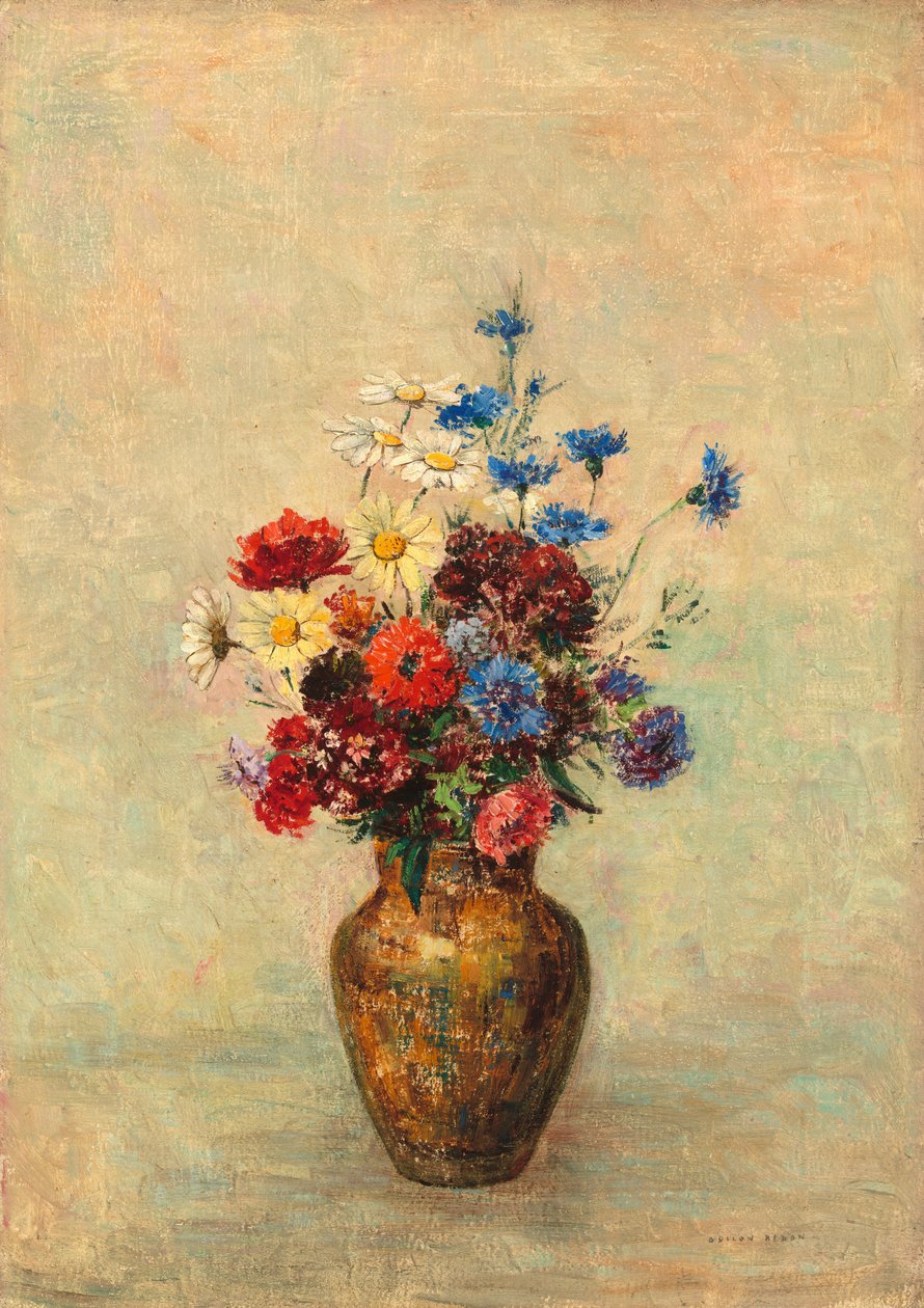 Kukkia maljakossa tekijältä Odilon Redon