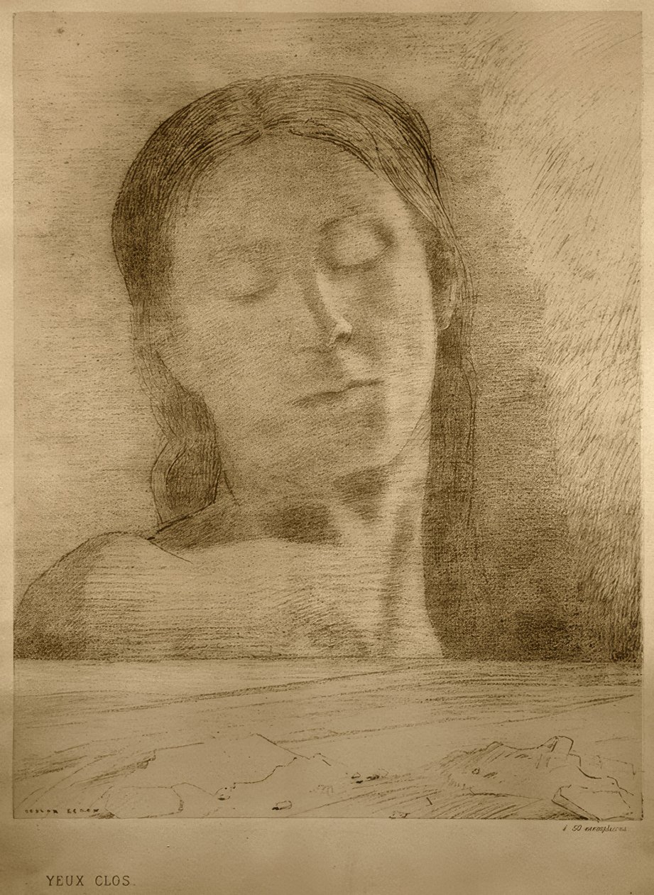 Geschlossene Augen tekijältä Odilon Redon