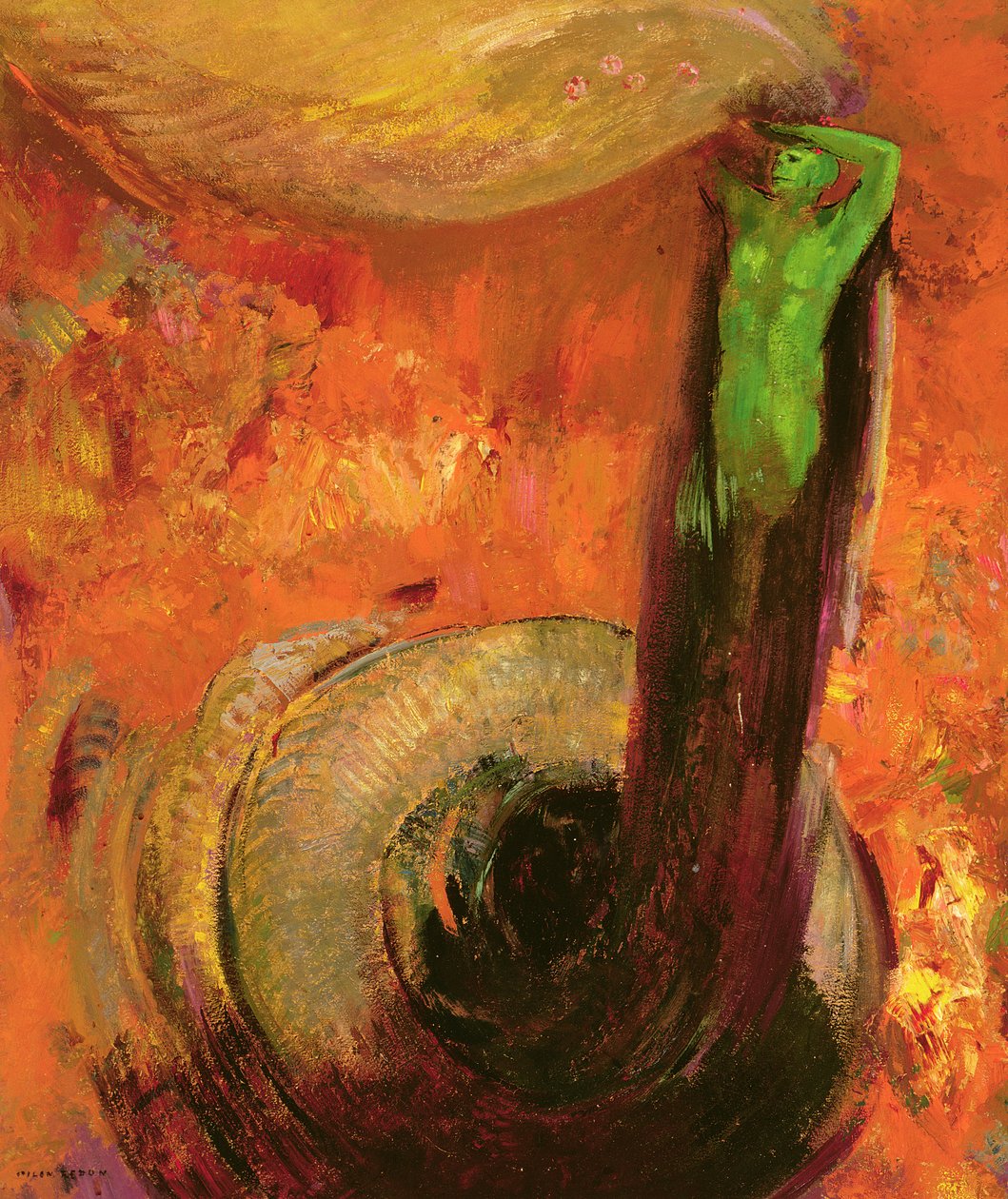 Vihreä kuolema, noin 1905 tekijältä Odilon Redon
