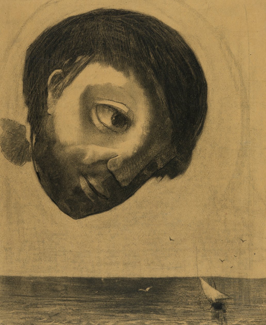 Guardian Spirit of the Waters, 1878 tekijältä Odilon Redon