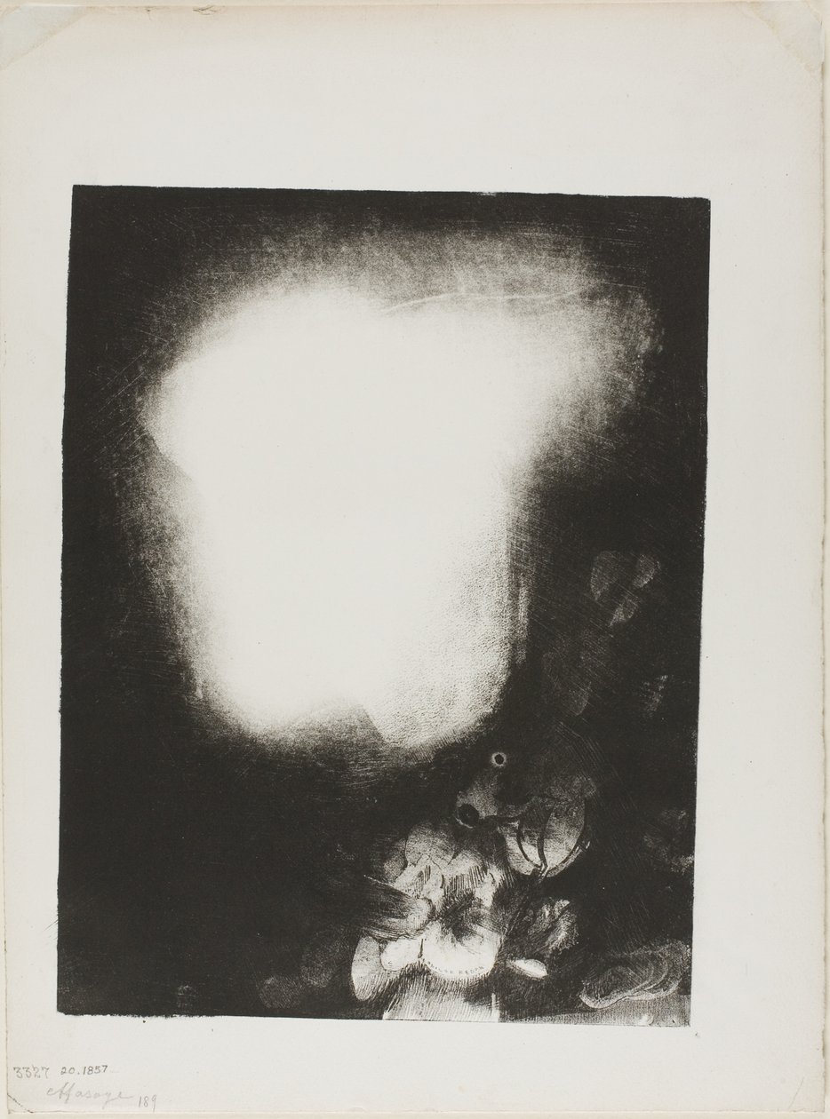 Naisen johtaja kukkakorsaalla tekijältä Odilon Redon