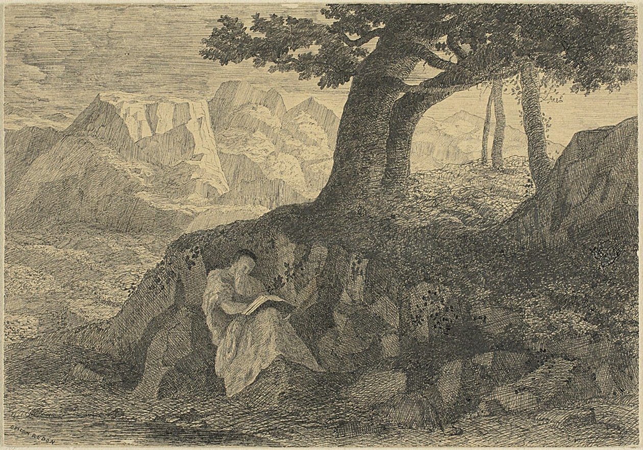Erakko maisemassa tekijältä Odilon Redon