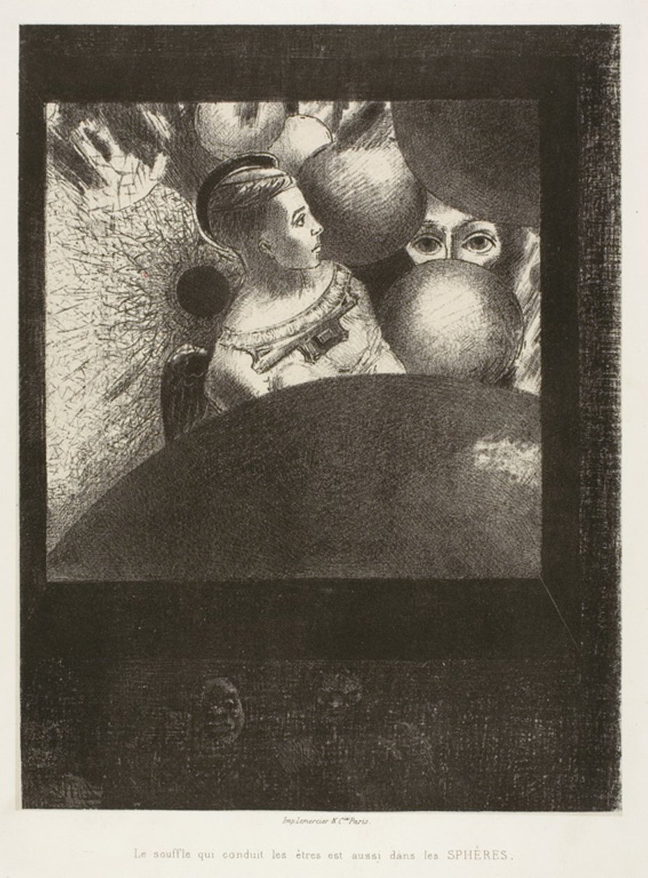 In the Spheres (Eläviä olentoja johtava hengitys on myös sfääreissä), levy viisi Edgar Poelle tekijältä Odilon Redon