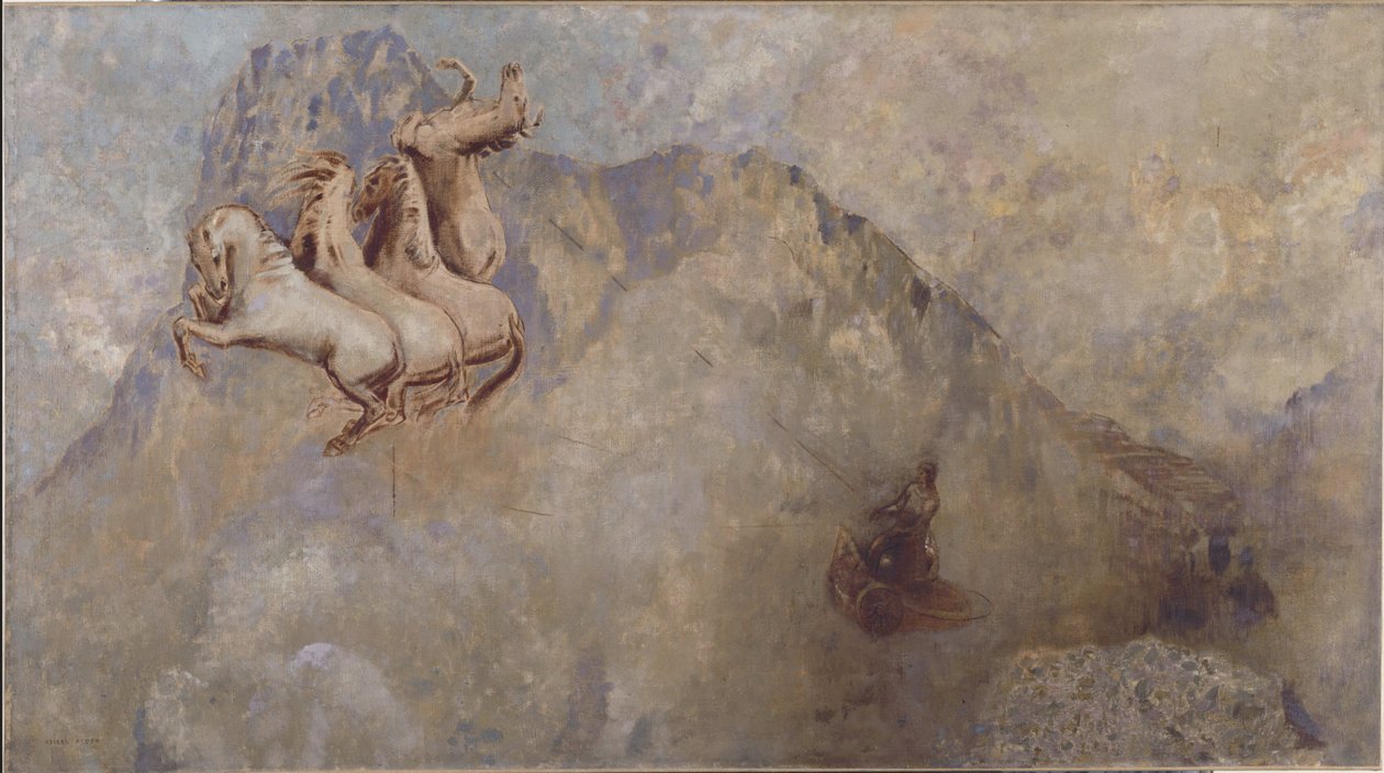 Auringon vaunut, noin 1910 (öljyä kankaalle). tekijältä Odilon Redon