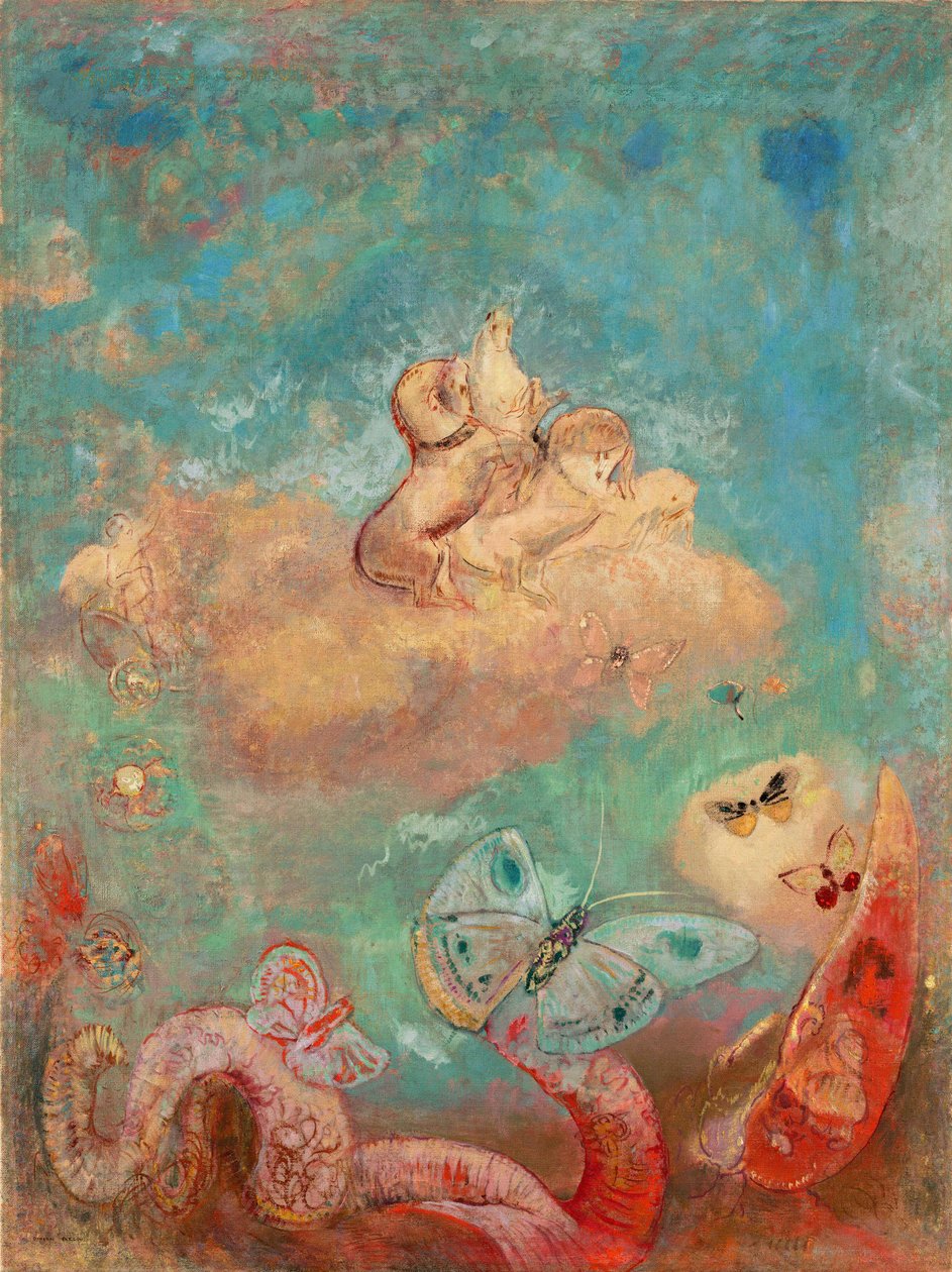 Apollon vaunut. Odilon Redonin (1840-1916) maalaus, öljy kankaalle, noin 1912. Ranskalainen taide, 1900-luku, symboliikka, nabis. Museum of Modern Art, New York (USA). tekijältä Odilon Redon