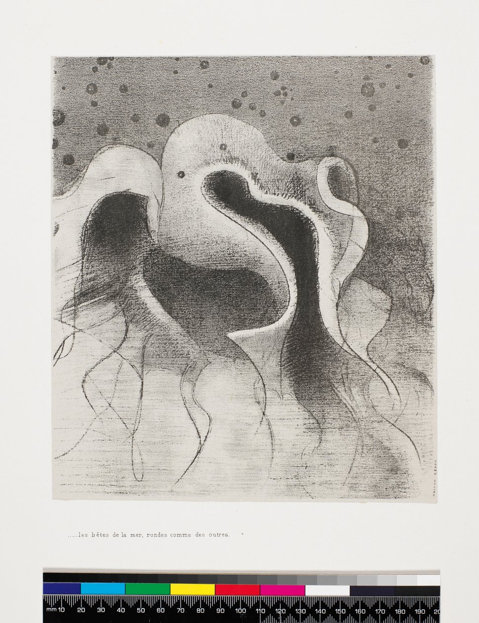 Meren pedot pyörivät kuin viinileilet, 1896 tekijältä Odilon Redon