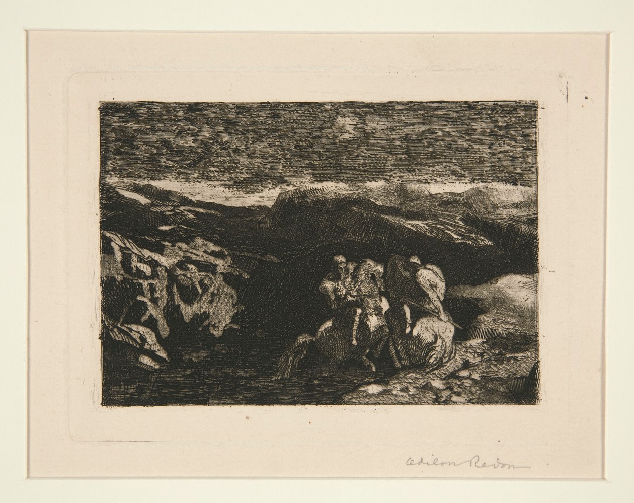 Ratsumiehet taistelussa tekijältä Odilon Redon