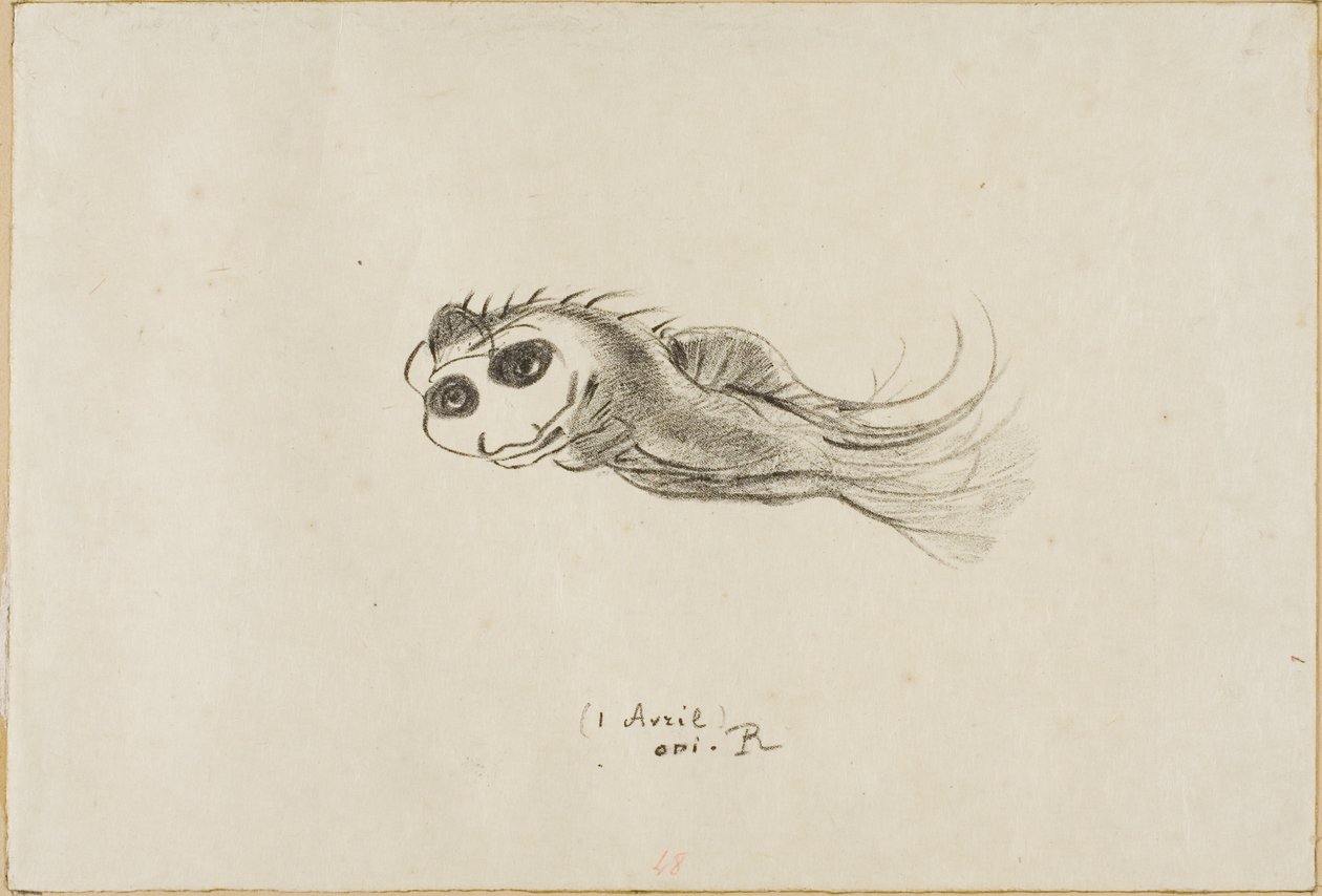 Illallismenu ranskalaisille litografeille, 1. huhtikuuta 1887 tekijältä Odilon Redon