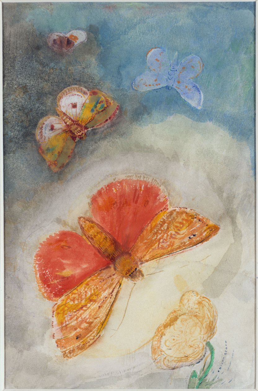 Perhosia ja kukka tekijältä Odilon Redon