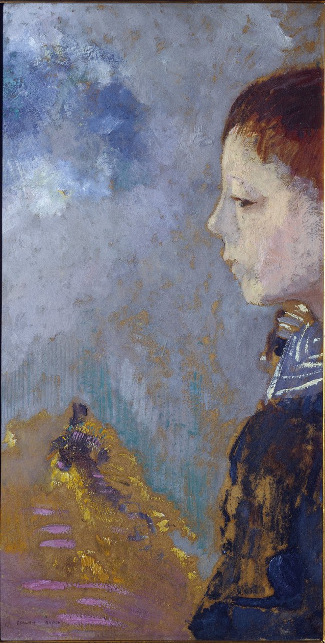 Ari Redonin muotokuva merisolalla - 1897. Öljy kankaalle tekijältä Odilon Redon