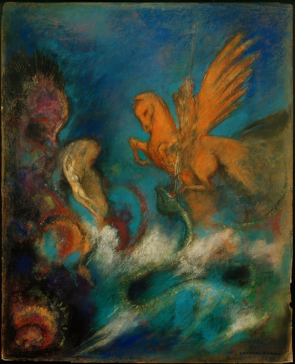 Roger ja Angelica (Perseus ja Andromeda) tekijältä Odilon Redon
