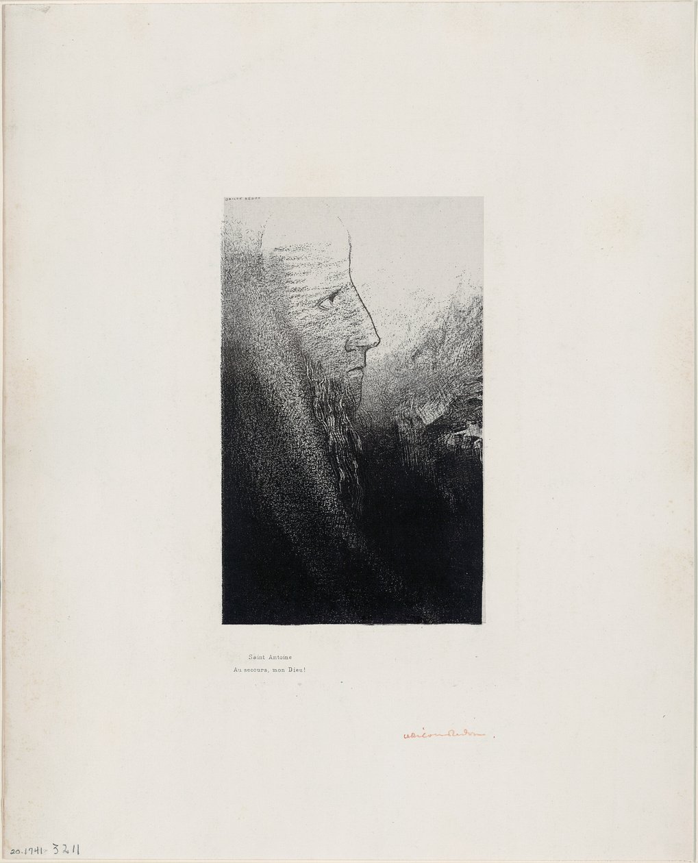 Saint Anthony: "Auta minua, oi Jumalani!", levy 2/24 tekijältä Odilon Redon