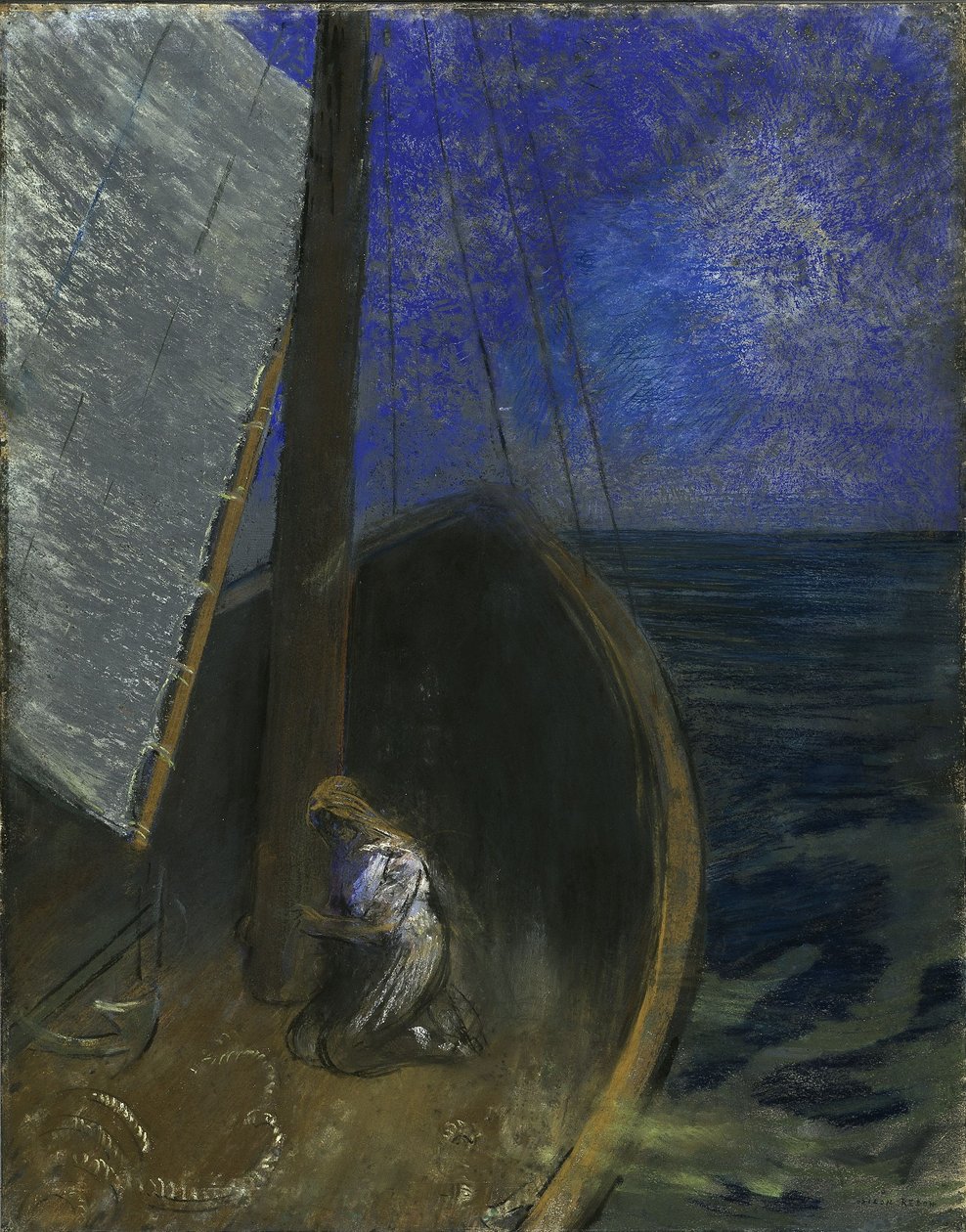Pyhä nainen veneessä tekijältä Odilon Redon