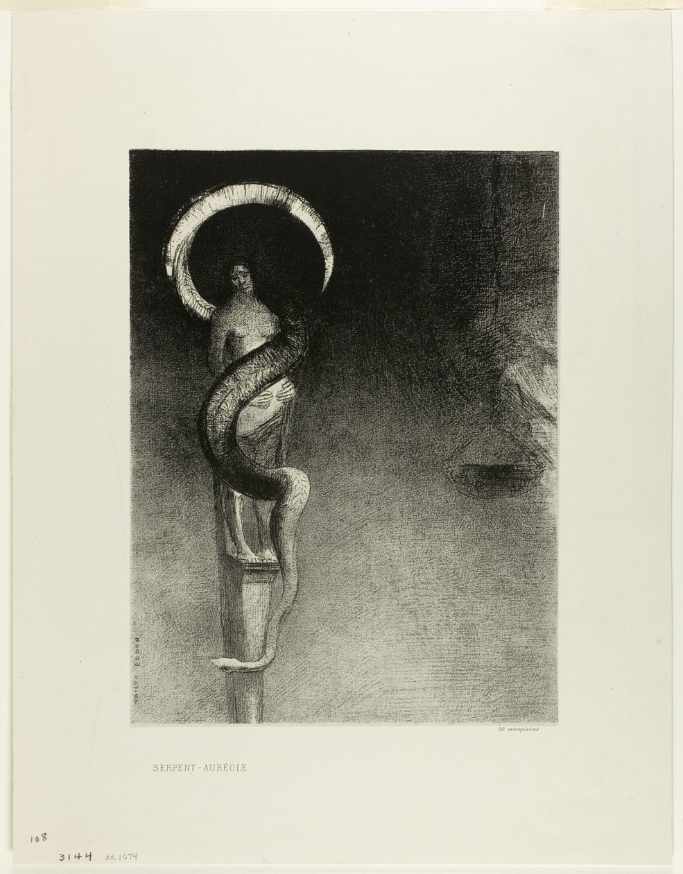 Käärme Halo tekijältä Odilon Redon