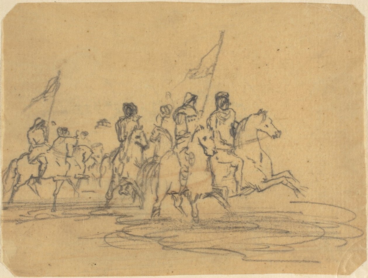 Luonnos Redonin ensimmäiseen kaiverrukseen, The Ford (M. 2). tekijältä Odilon Redon
