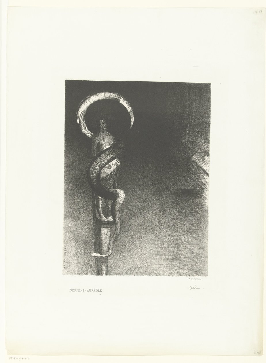 Slangenaureool Serpent-Aureole (otsikko esineessä) tekijältä Odilon Redon