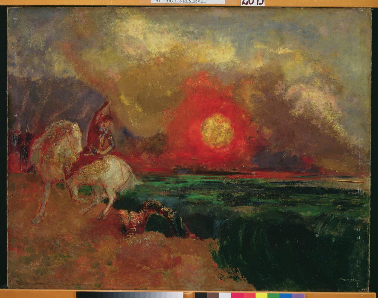 Pyhä Yrjö ja lohikäärme tekijältä Odilon Redon