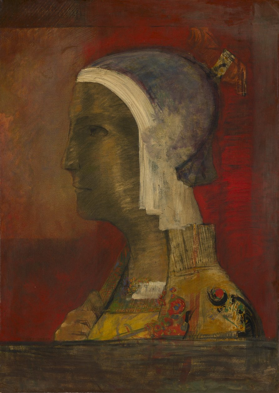 Symbolinen pää tekijältä Odilon Redon