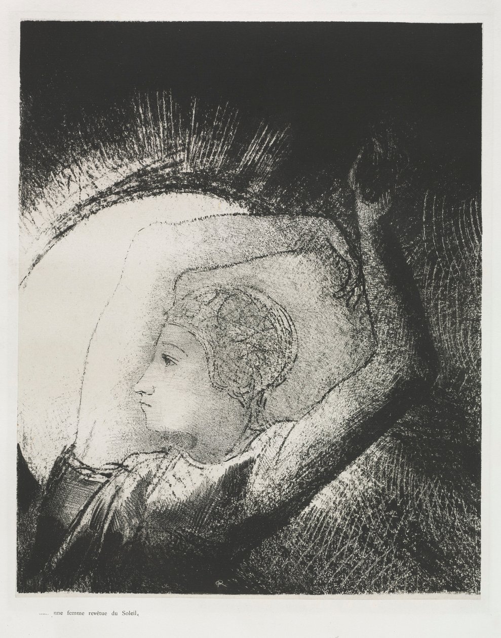 Pyhän Johanneksen Apocalypse: Nainen pukeutunut aurinkoon, 1899. tekijältä Odilon Redon