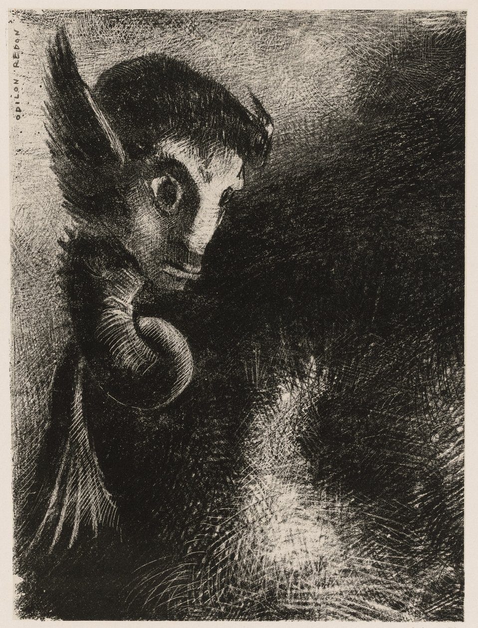 Chimera katseli kaikkea pelolla yöstä tekijältä Odilon Redon