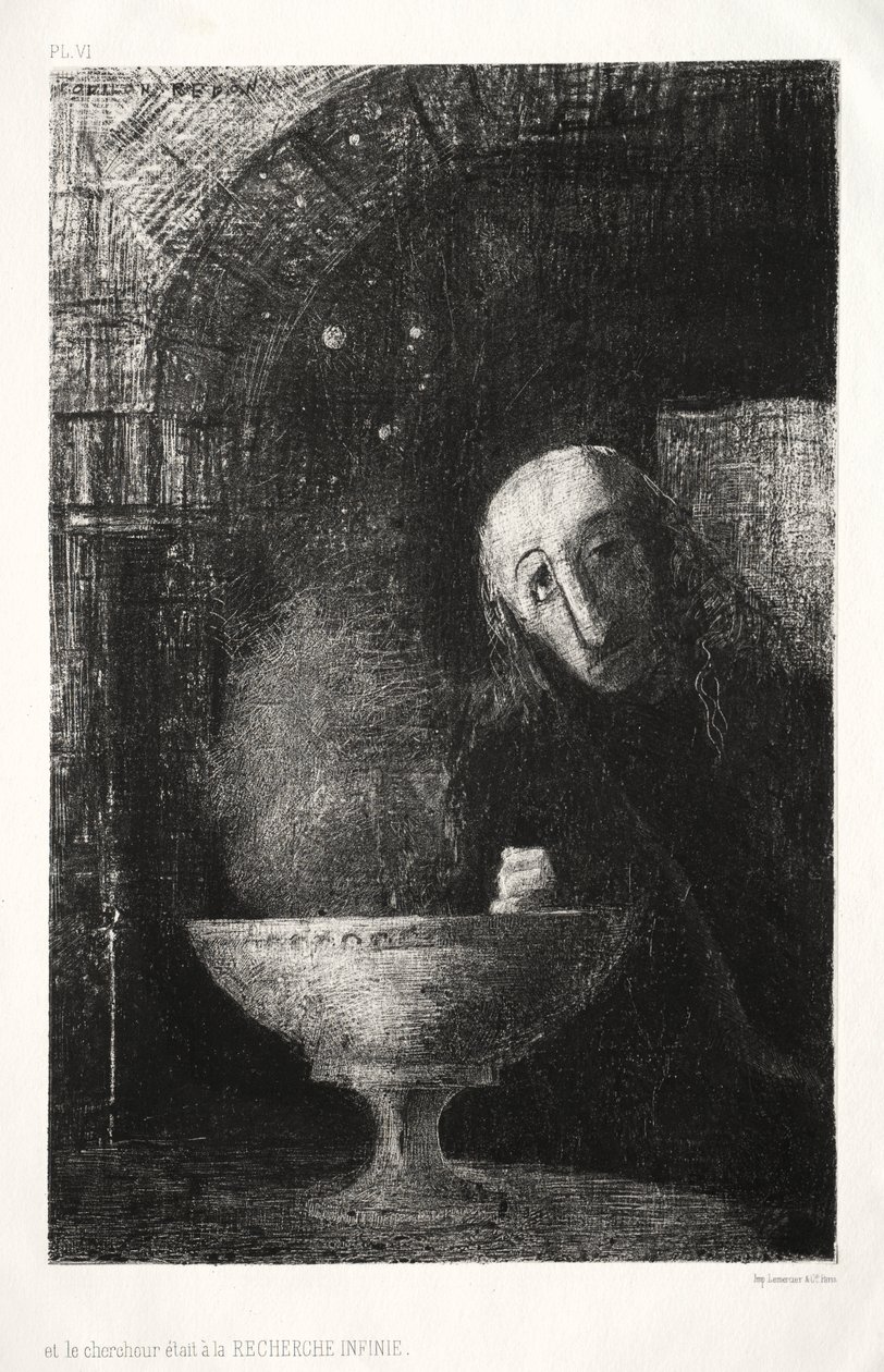 Yö: Ja etsijä oli mukana äärettömässä etsinnässä, 1886. tekijältä Odilon Redon