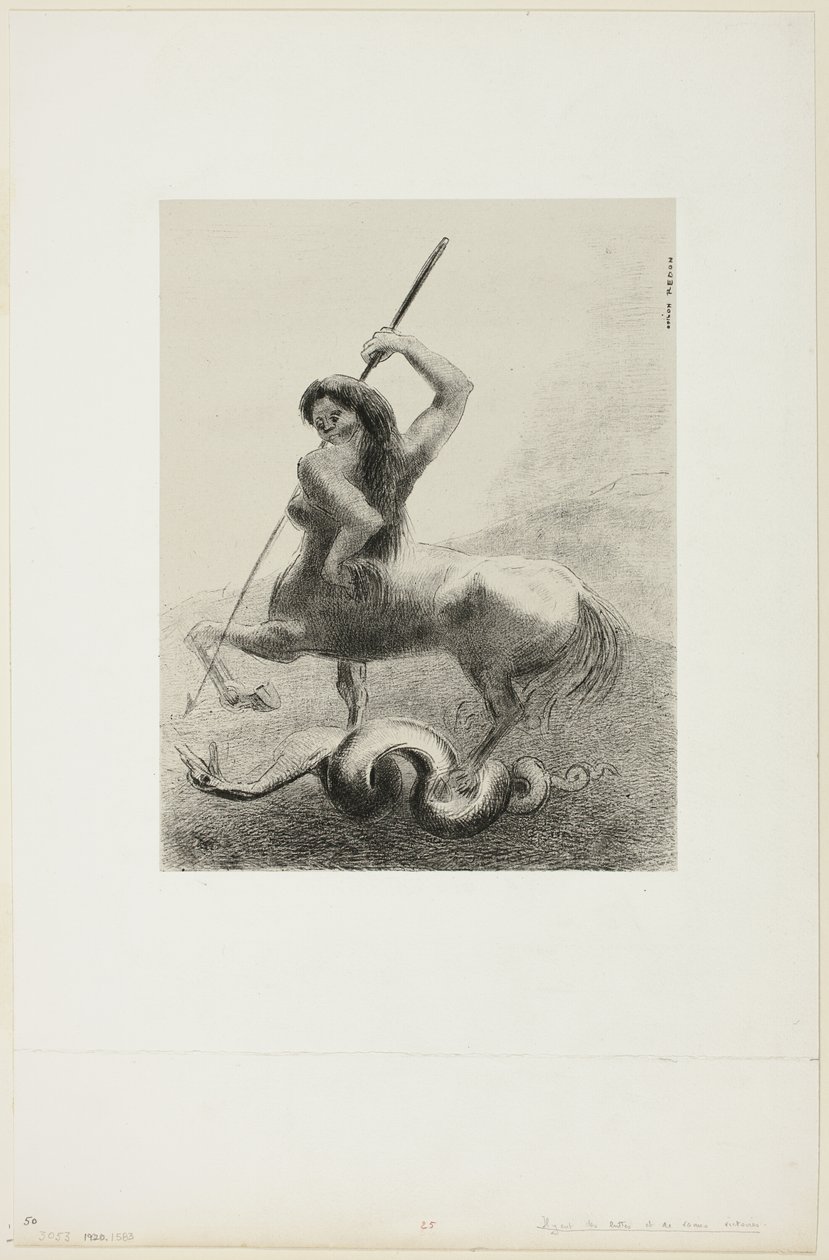 Oli taisteluita ja turhia voittoja, levy 6/8 Les Originesista tekijältä Odilon Redon
