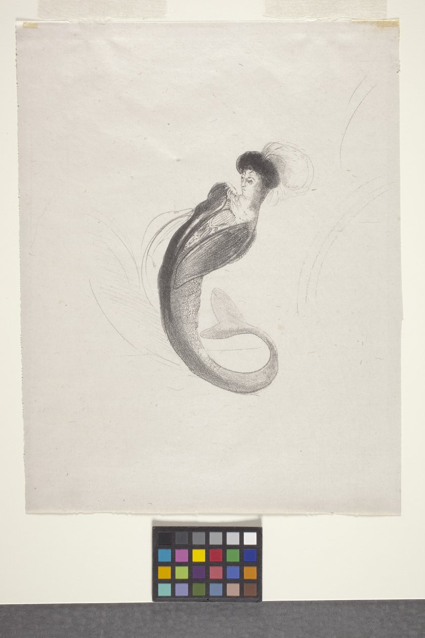 Nimetön (litografia chine volant -paperille) tekijältä Odilon Redon