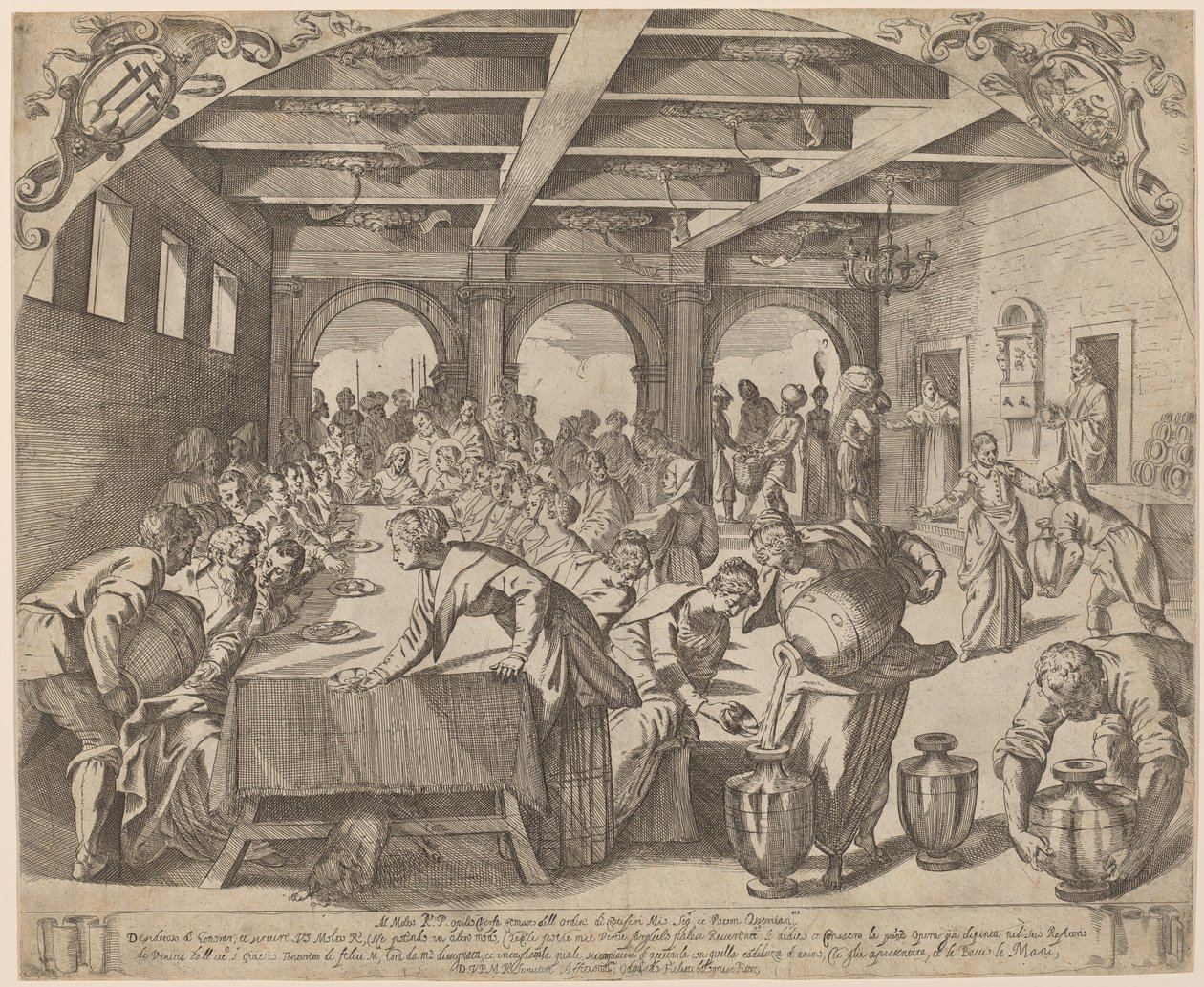 Häät Kaanassa tekijältä Odoardo Fialetti after Jacopo Tintoretto