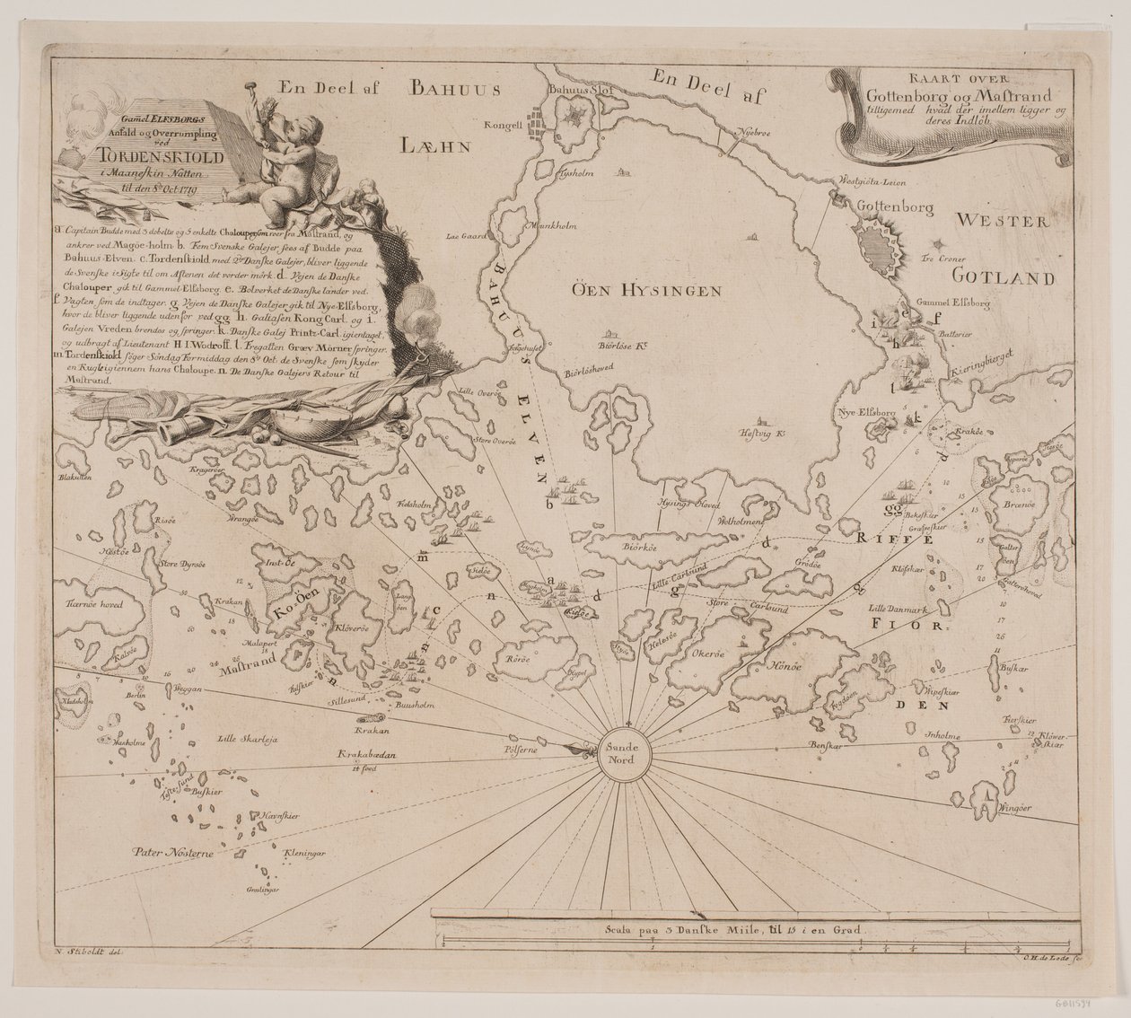 Vanhan Elfborgin hyökkäys Tordenskjoldissa vuonna 1719 tekijältä Odvardt Helmoldt de Lode