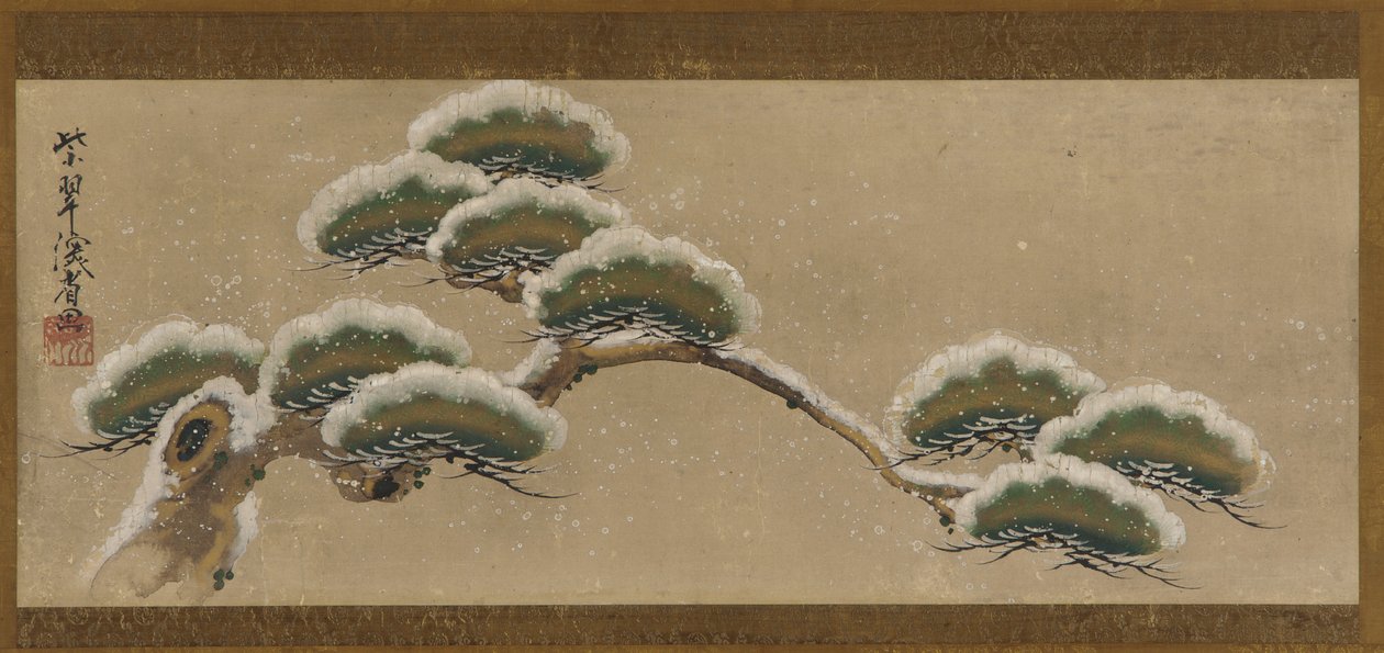 Lumikuormaiset männynoksat, Edo-kausi, 1700-luku. tekijältä Ogata Kenzan