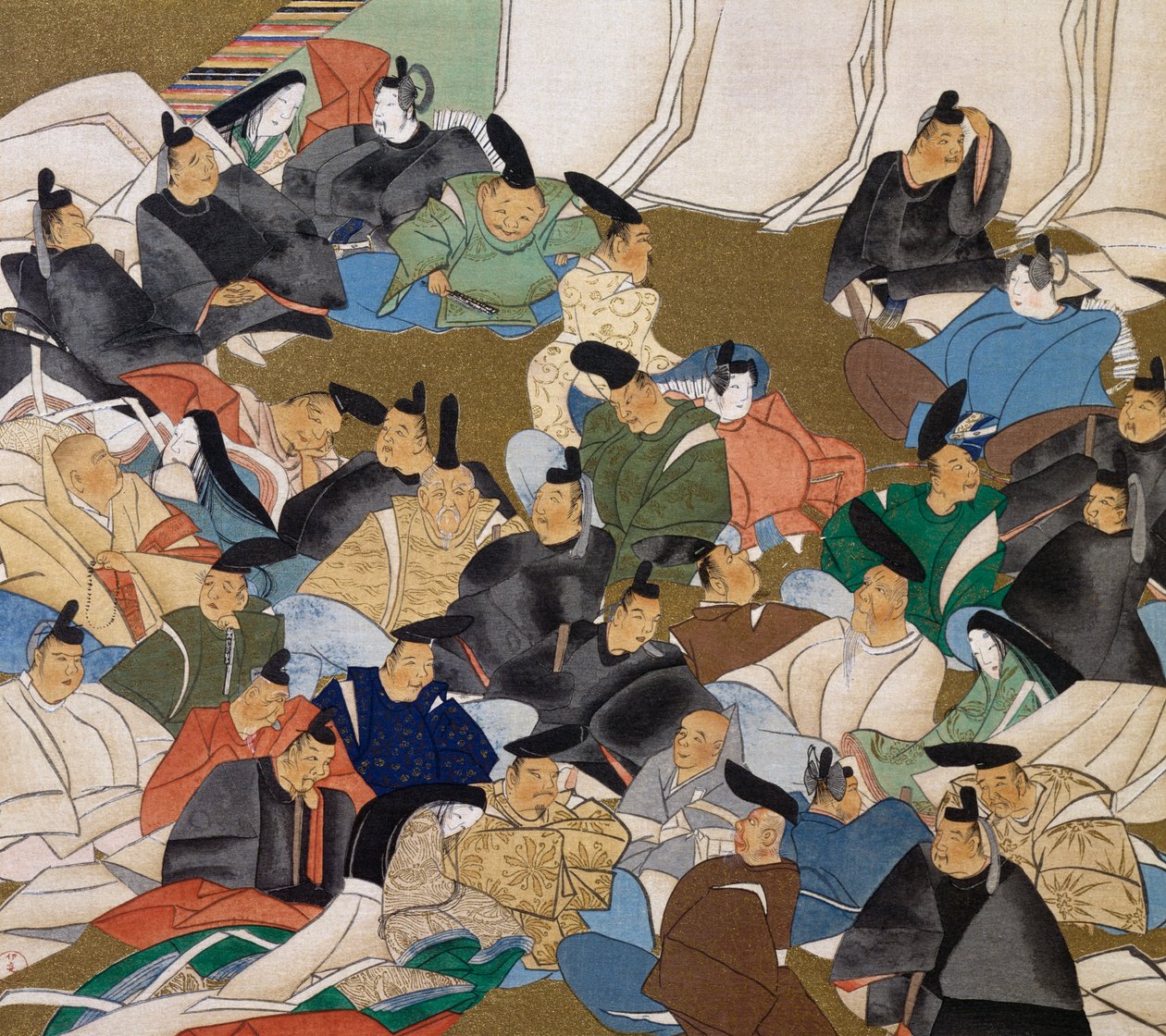 36 runoilijaa, Ogata Korinin (1658-1716) maalaus paperille, Japani, Edo-kausi tekijältä Ogata Korin
