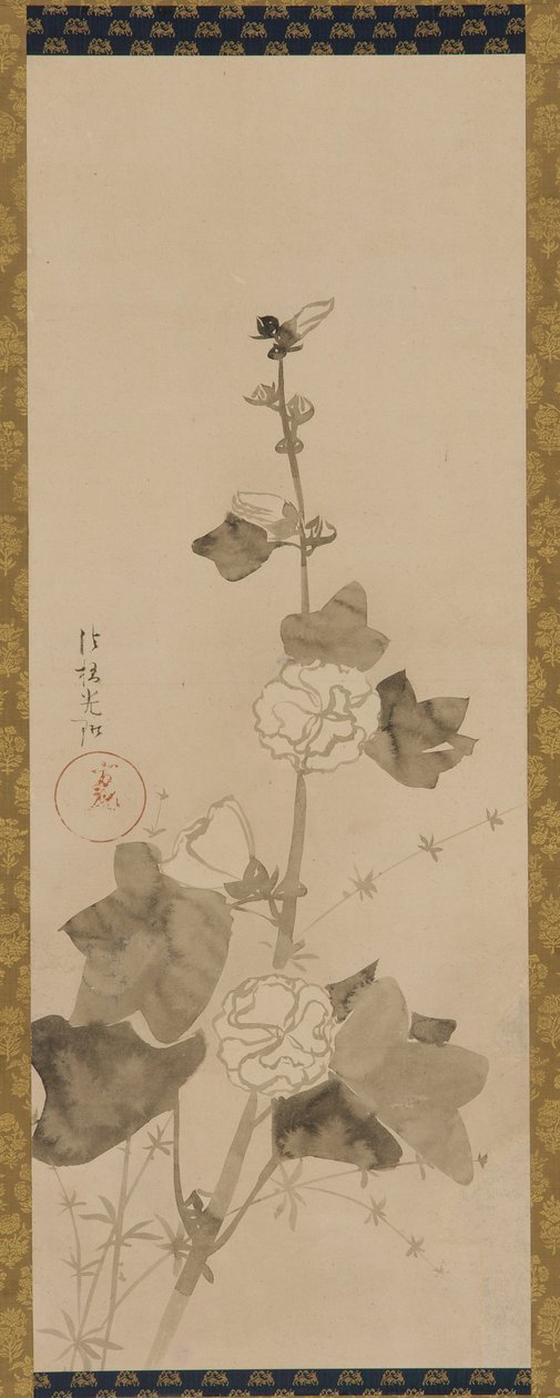 Hollyhocks, Edo-kausi, 1600-luvun loppu - 1700-luvun alku. tekijältä Ogata Korin