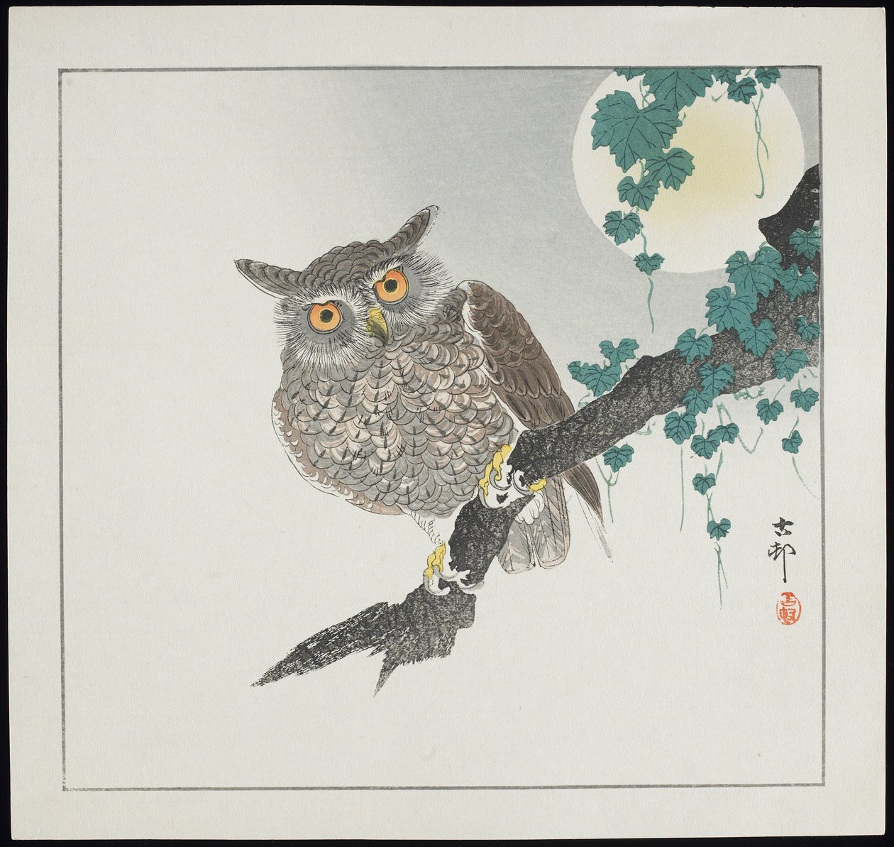 Pöllö, ennen 1912 tekijältä Ohara Koson