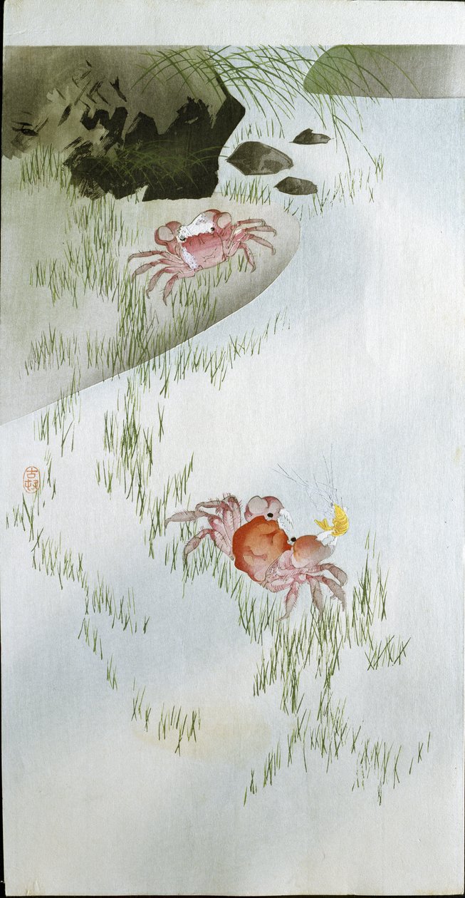 Kaksi punaista rapua, 1905 tekijältä Ohara Koson